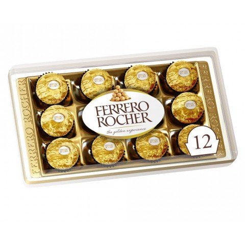 CAIXA CHOCOLATE FERRERO ROCHER COM 12 BOMBONS